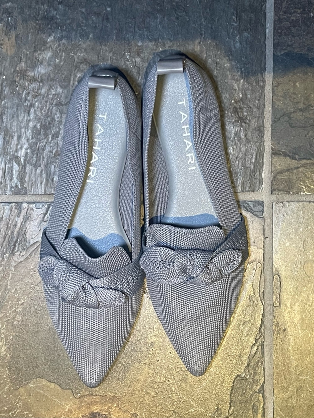 Tahari Women's Venice Knit Loafer in Light Gray sz 7